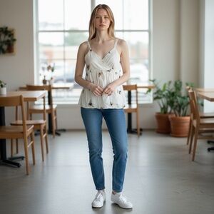 Victoria Beckham for Target Ivory Tank Top With Bee Print